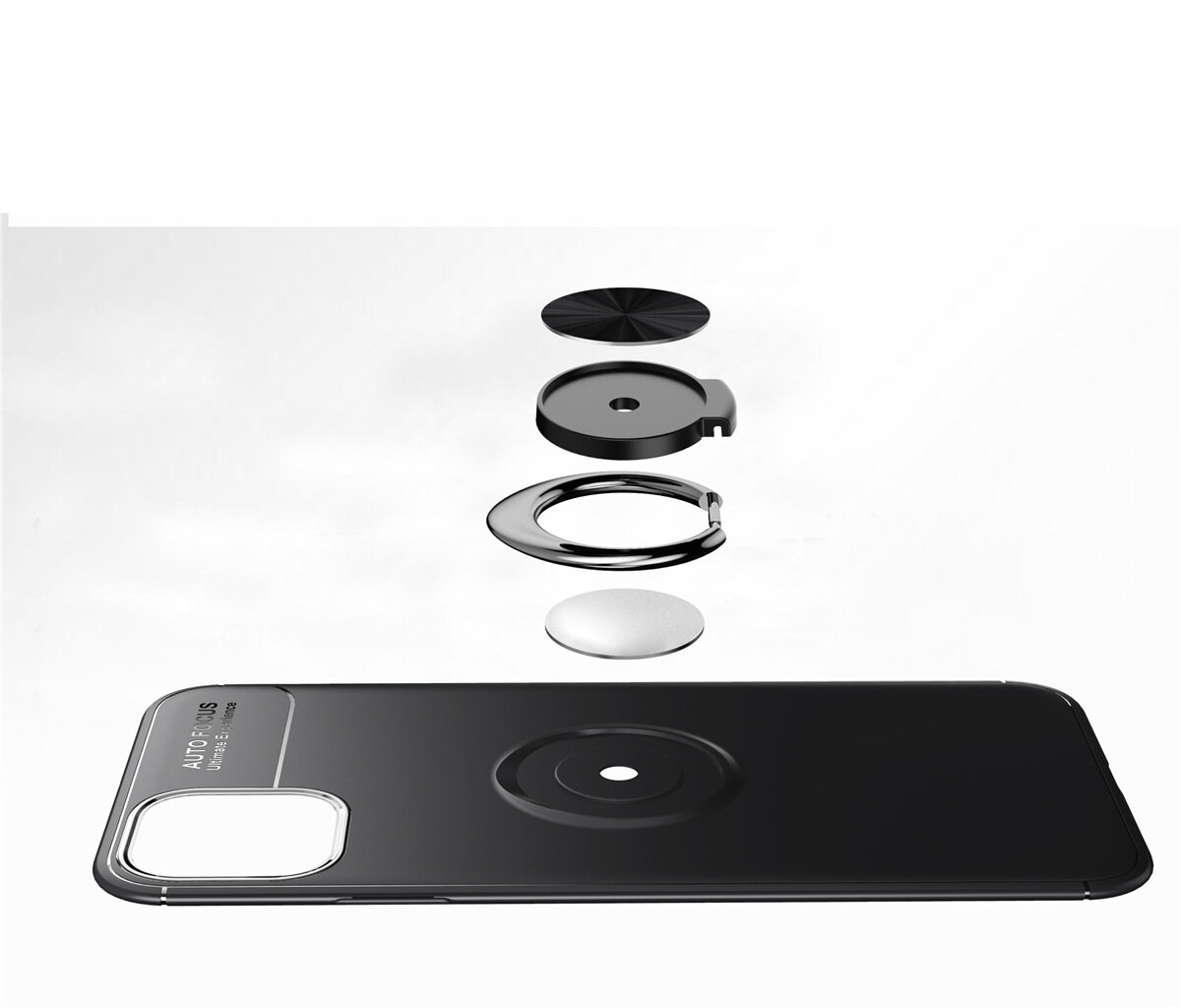 for iPhone 11 Pro Max Case [Metal Ring Buckle] Soft TPU Case Back Cover Shell, with 360° Rotating Ring Holder Kickstand, Can work with Car Mount, Impact Resistant