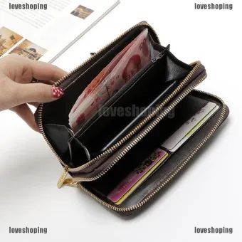 ladies leather wallet with coin purse