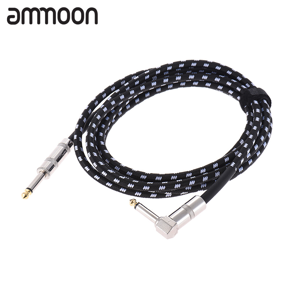 [ammoon]3 Meters/ 10 Feet Electric Guitar Bass Cable Cord 1/4 Inch Straight to Right