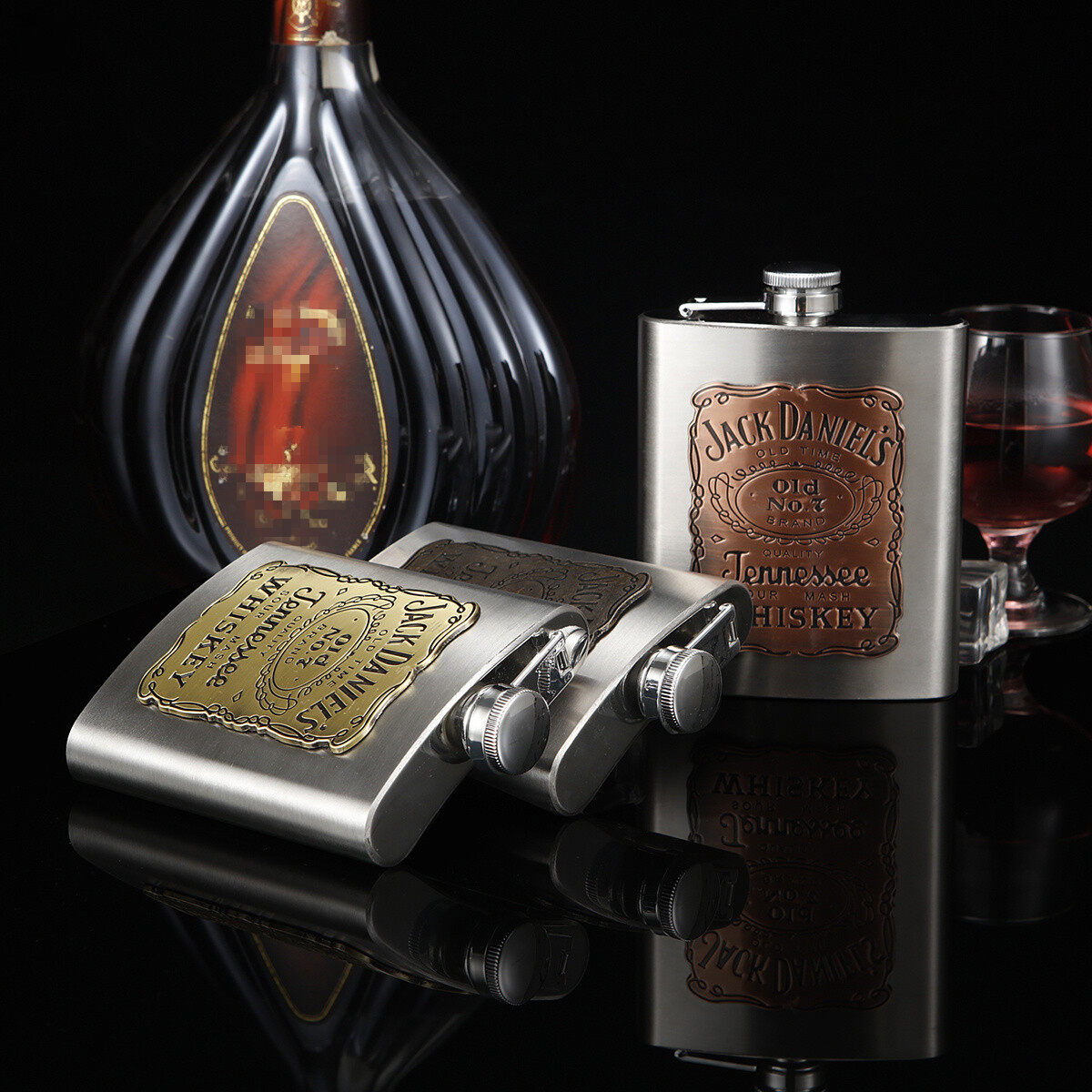 7Oz thép không gỉ chai rượu Vodka du lịch cắm trại di động ngoài trời Whisky chai rượu vang cổ điển túi thời trang chai rượu vang
