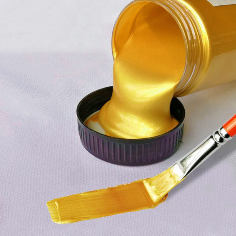 100ml Waterproof Metallic Color Pigment Gold Acrylic Paint Gypsum Toys Statuary Coloring DIY Textile Painting Graffiti Colorant