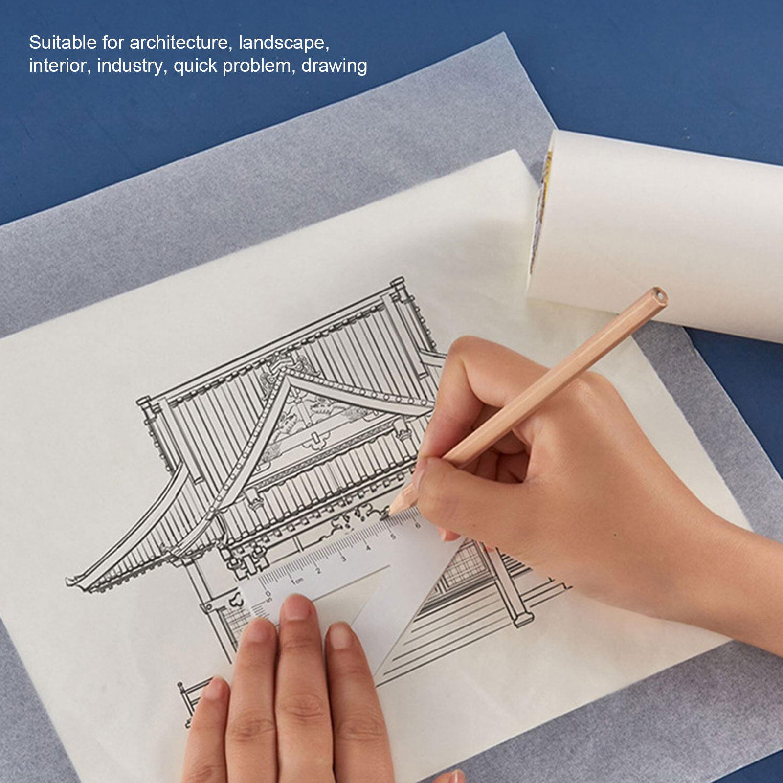 Tracing Paper Roll, Pattern Paper White for Sketch