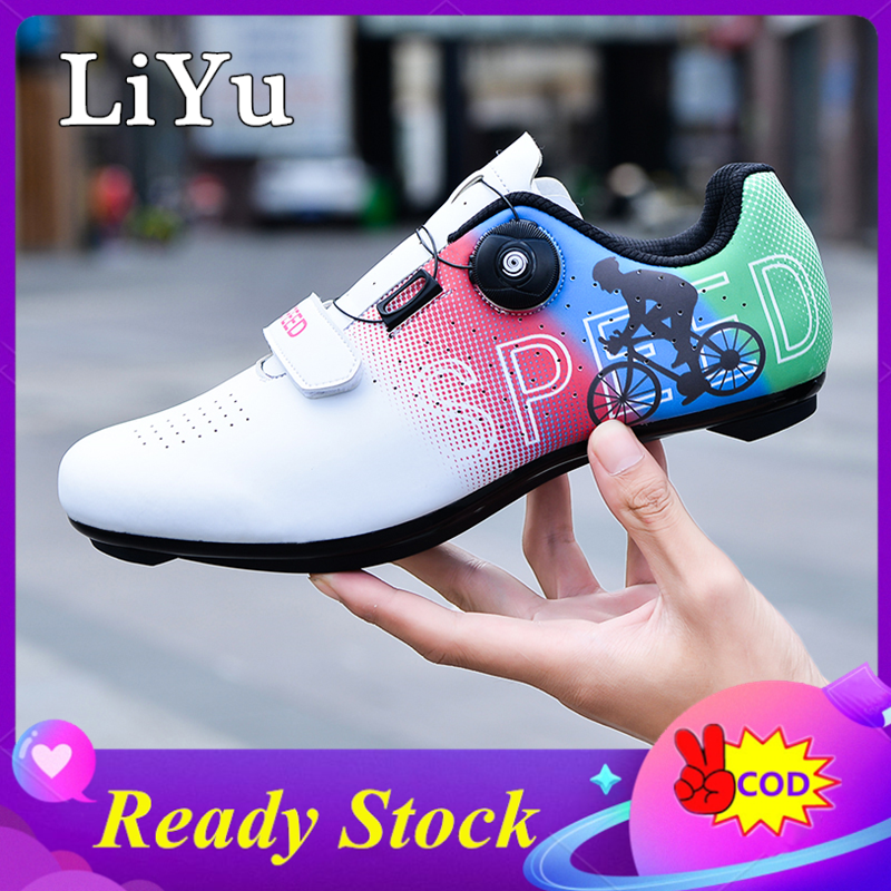 LiYu Graffiti Cycling Shoes For Road Bike Men Women Bicycle Shoes Self-locking Cleats Road Bike Shoes Fashion SPD Pedal Shoes Road Cycling Shoes For Men