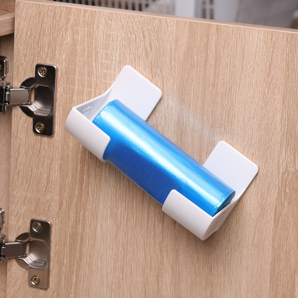 2/4PCS Self-adhesive Shelf No Punching Wall Mounted Shelf Kitchen Garbage Bag Storage Hook Multipurpose Hanging Rack Organizer