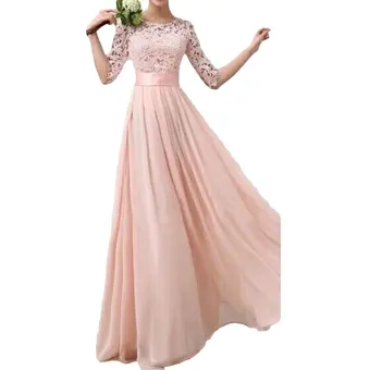 lace chiffon maxi dress