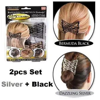 Sellincost 2pcs Easy Comb Comb Stretchy Hair Clips Slide Beads