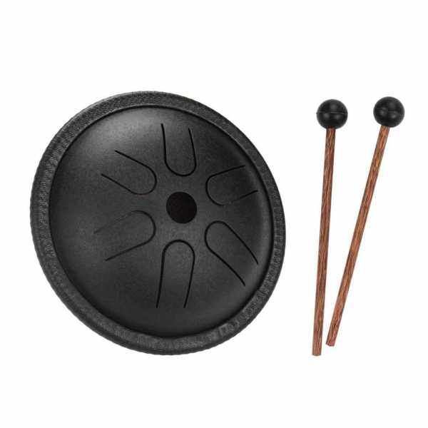 5.5 Inches Mini Steel Tongue Drum 6 Notes Handpan Drum Steel Pocket Drum Percussion Instrument with Mallets Carry Bag for Meditation Yoga Zazen (Black) Malaysia
