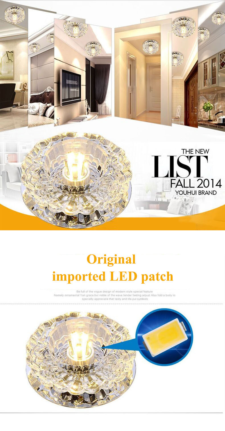 JJT [Miễn Phí Vận Chuyển]Đèn LED Downlight Âm trần Downlight Đèn LED Downlight Đèn LED Downlight Đèn LED âm trần Đèn LED Downlight tròn Đèn Downlight âm trần nhúng pha lê pha lê Đèn LED âm trần đèn trần đèn phòng khách
