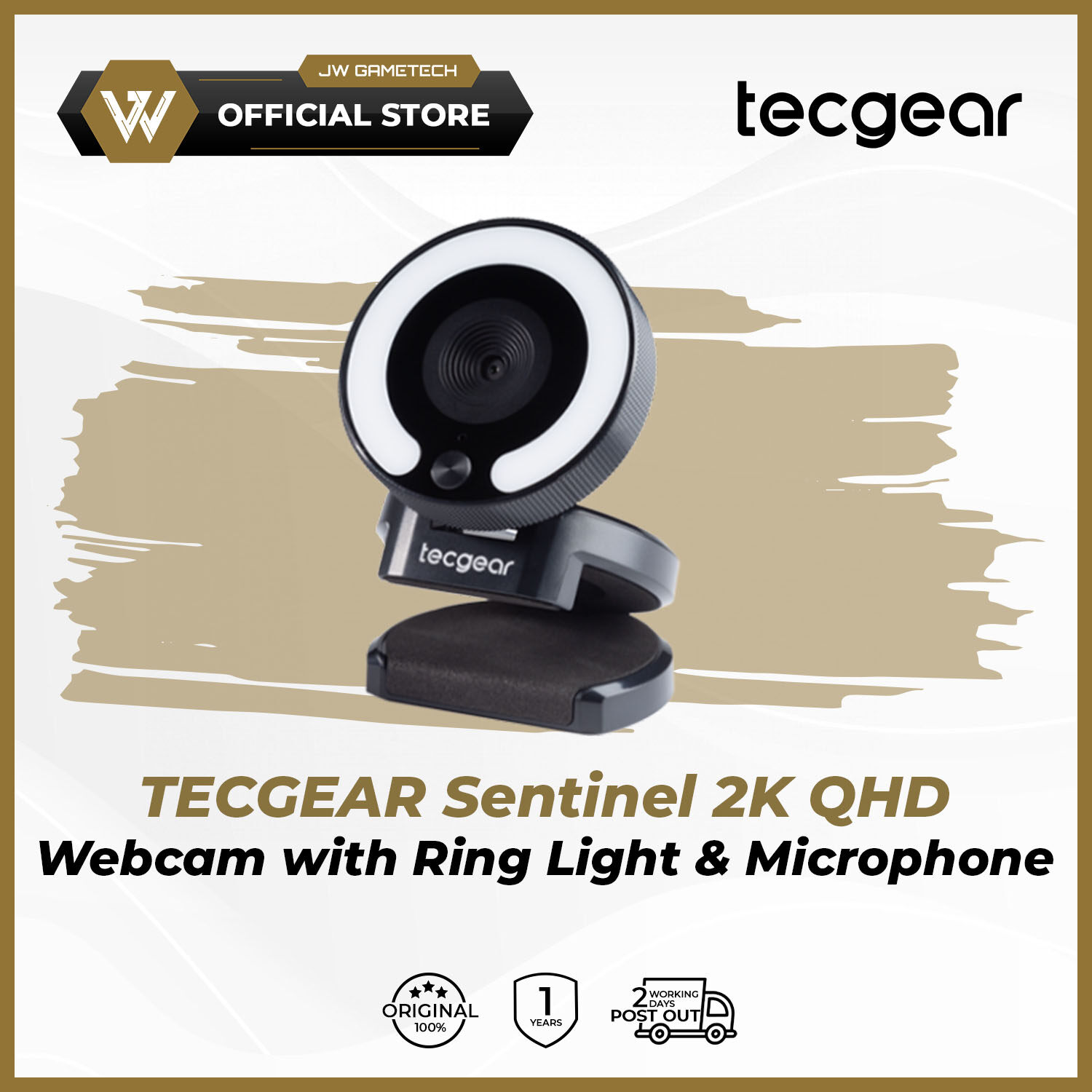 2k webcam with ring light