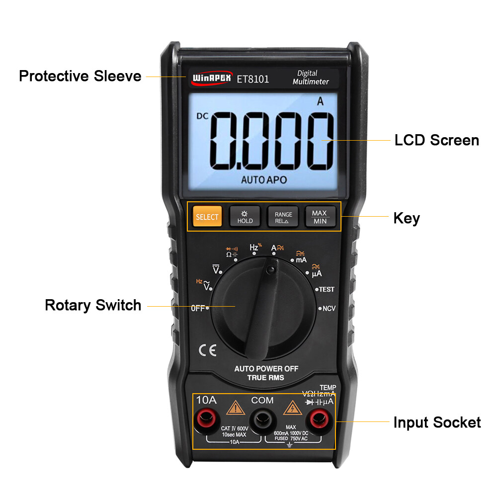 Winapex 6000 Counts Digital Multimeter Full Protection Mini Dmm Multifunctional Handheld Multi 0969