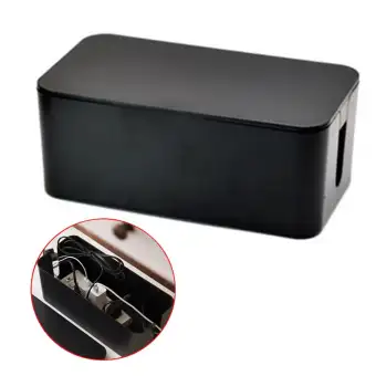 Black Removable Cable Management Box Convenient Cable Tidy Storage Box Easy To Heat Emission Prevent Dust Lazada Singapore