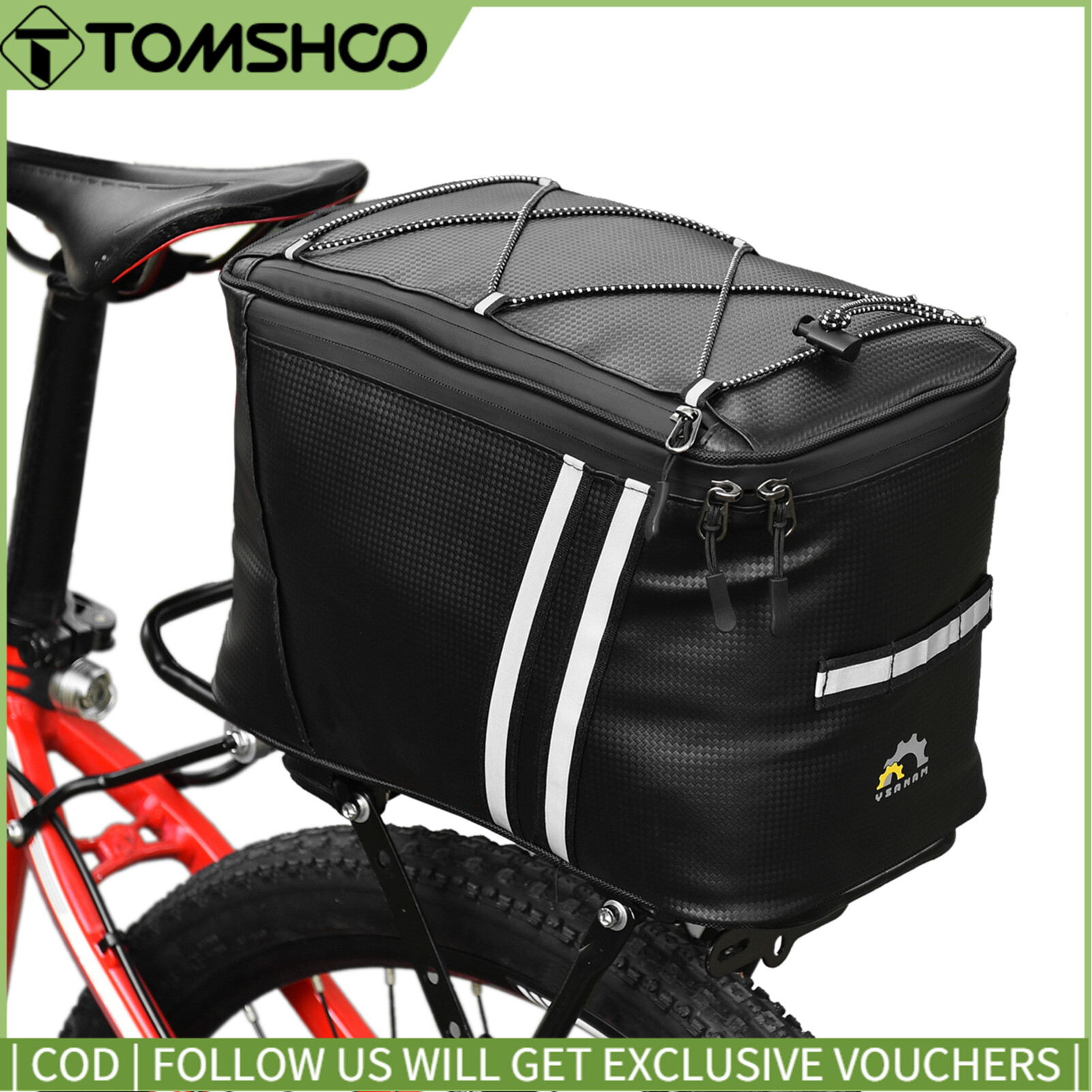YSANAM Water Resistant Bike Rack Bag with Thermal Insulation Compartment Bicycle Bag Bike Trunk Bag