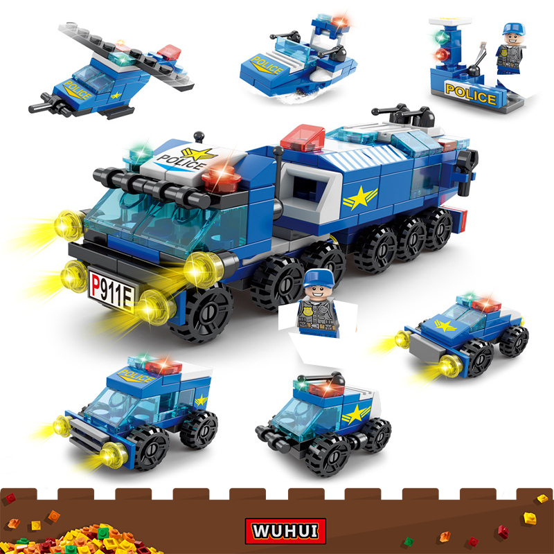 WUHUI 131-159pcs Drilling Truck Excavator Building Blocks Engineering Building Kit Toys Action Figure Building Bricks for Preschool Children Ages 3+ Kids Toys Compatible with All Brands