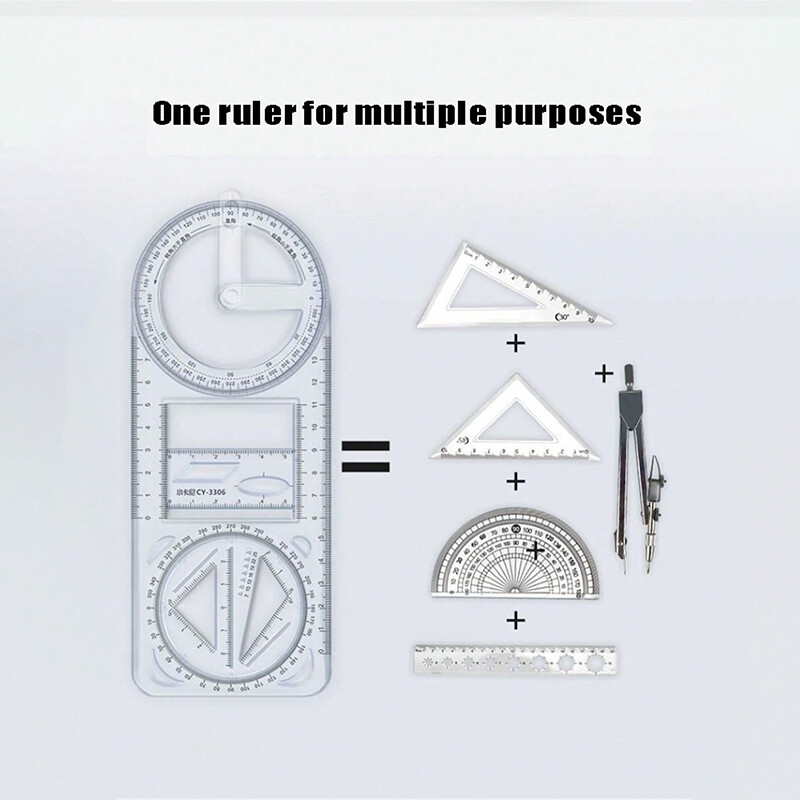 【HOMP】Handy Rotatable Multi-Purpose Ruler Set for Elementary School Students