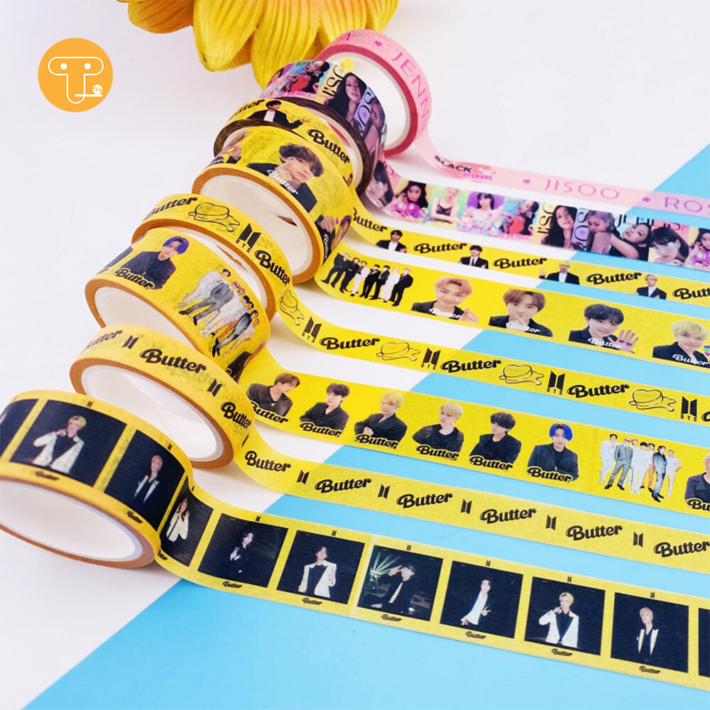 Monkey Fun 2pcs BLACKPINK Bangtan Boys Butter Diary Plan This Tape Self-adhesive Stickers Korean Star Surrounding