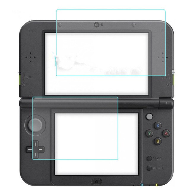 2 pcs for nintendo 3ds ll / xl 3dsxl 3dsll 1 1 bottom tempered glass /soft pet 9h 2.5d premium screen protector film