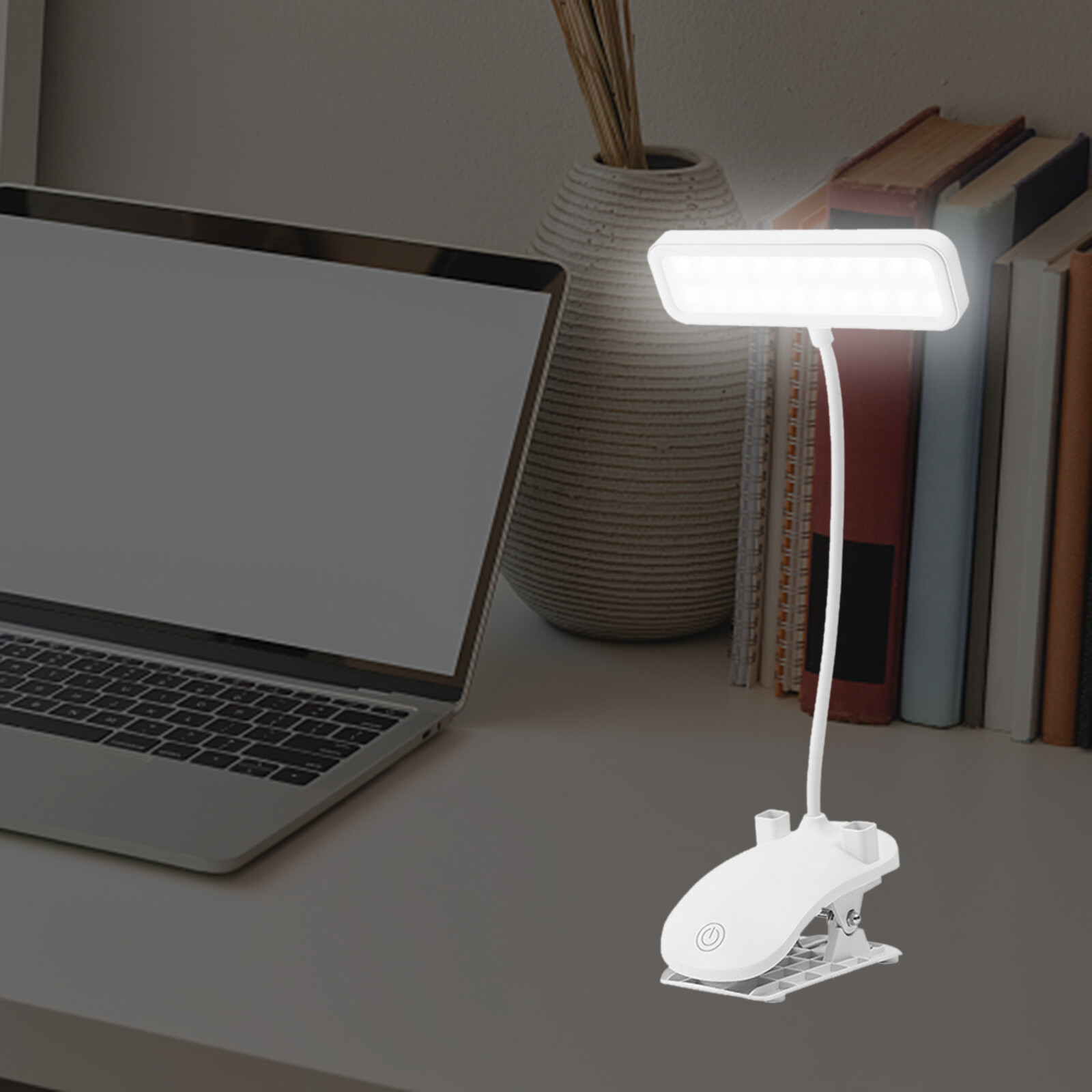 Blesiya 3Level Book Light Table LED Clip-On Reading Rechargeable Flexible Lamp