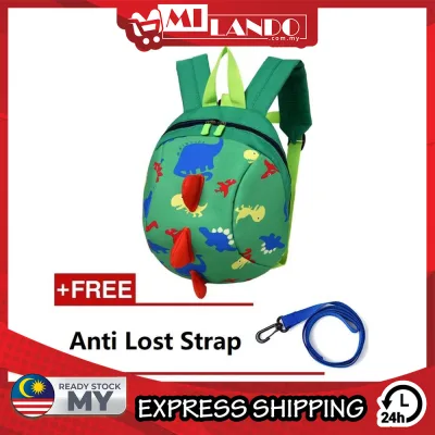 MILANDO Kid Children 3D Dinosaur Children School Bag Anti Lost Backpack Bag Beg Sekolah Bags (Type 2)