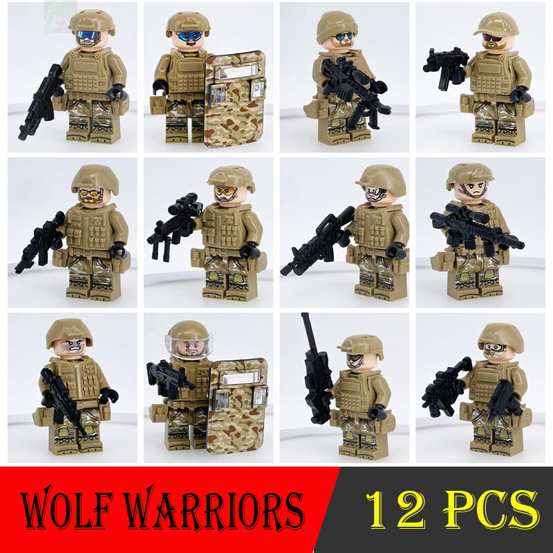 12pcs Legoin Toys Army Soldiers Mini Figures Special Forces Building Blocks SWAT gift