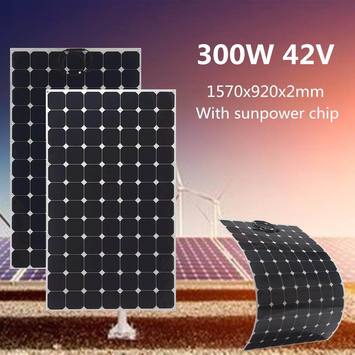 【Free Vận Chuyển + Đèn Flash Deal】Elfeland 300 W 42 V Sunpower Tấm Pin Mặt Trời Linh Hoạt 1.5 m Dùng Cho Xe RV Thuyền nhà