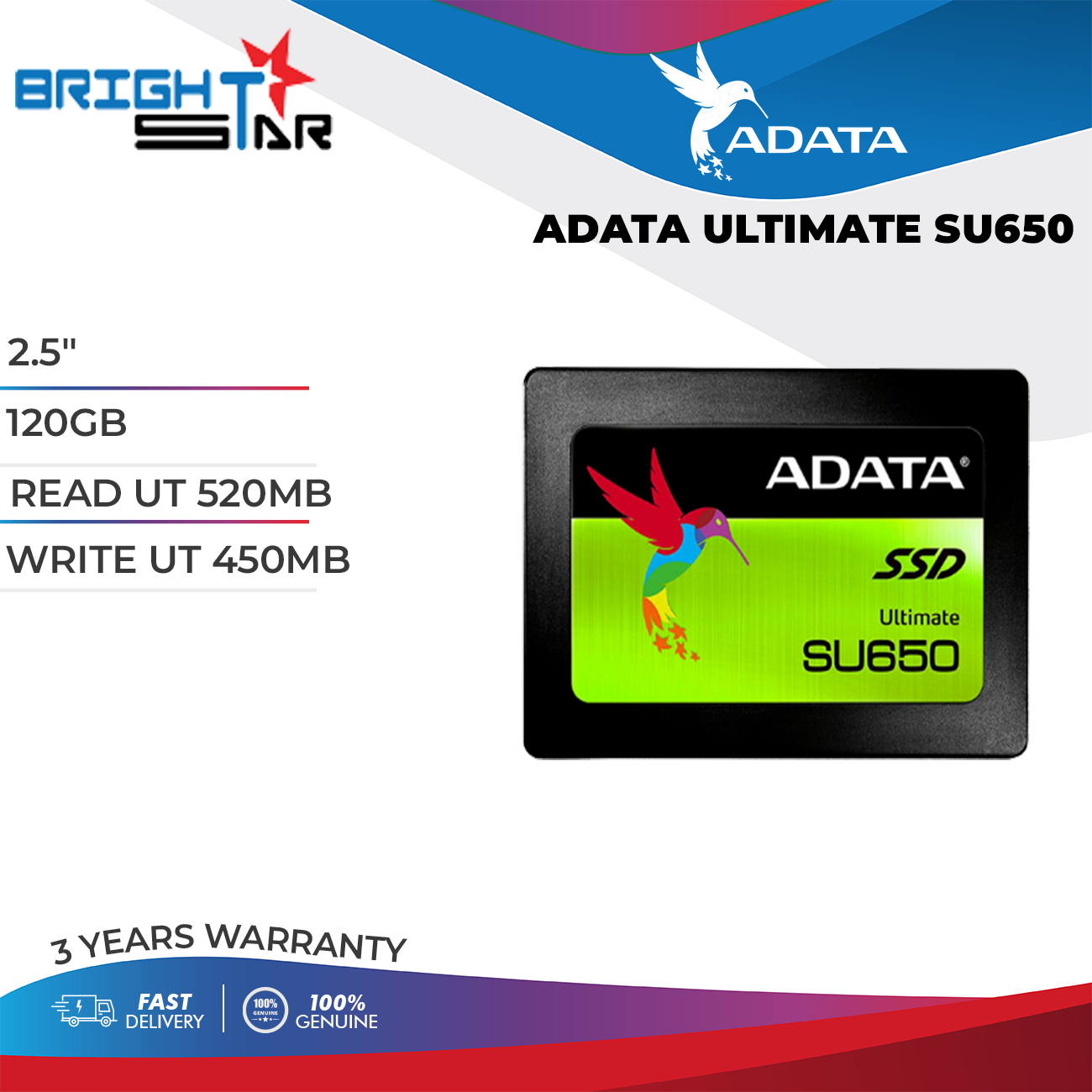 ADATA ULTIMATE SU650 2.5" (120GB/240GB/256GB/480GB/512GB/960GB/1TB ...