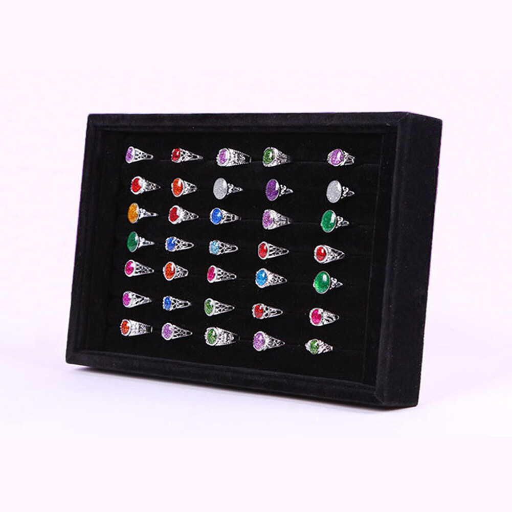 Ring Earrings Organizer Ear Studs Display Stand Holder Rack Tray Plate Box Case