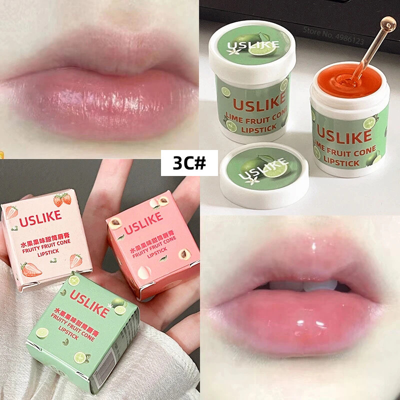 Strawberry Lip Balm Moisturizing Hydrating Peach Lip Reduce Lip Lines Fruit Lipstick