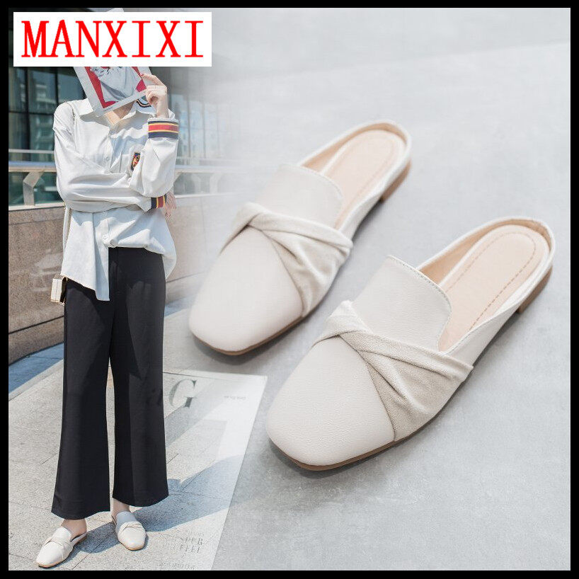 MANXIXI Brand Fashion Beautiful Mules Loafers Slippers INS Style Sandals For Women (Size 35-40)