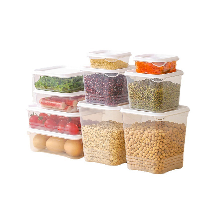 Houseeker Kitchen Storage Box Fruit Food Sealed Container Refrigerator Frozen Meat Compartment Case Freezer Fresh-Keeping Box Organizer