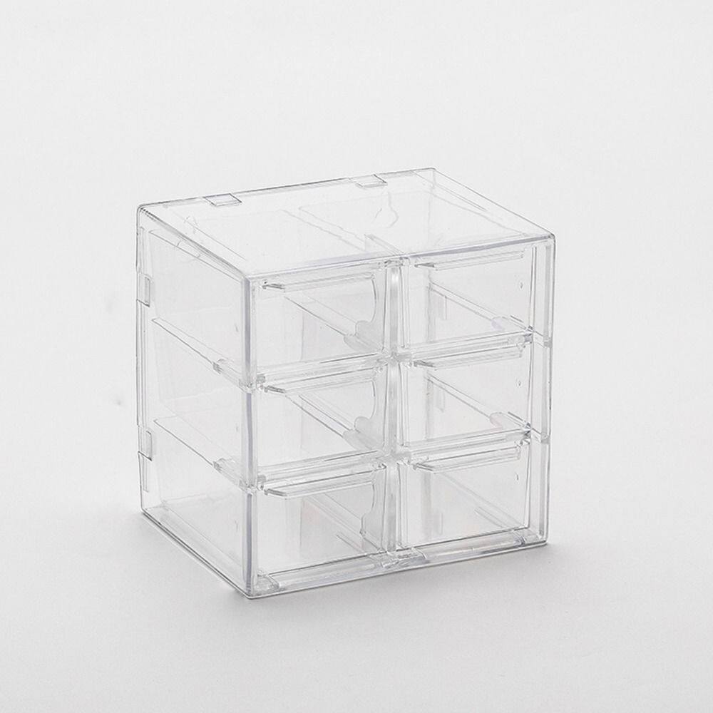 BUBLER Waterproof Stackable Storage Cabinet Cosmetics Earphone Makeup Container Sundries Desktop Storage Drawer Drawer Storage Box Stationery Organizer Transparent Storage Box