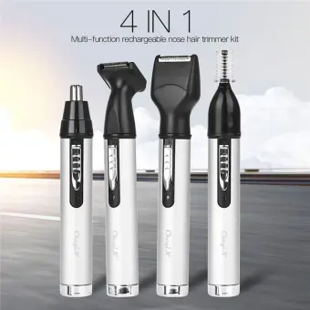 Ckeyin 4 In 1 Rechargeable Nose Ear Hair Trimmer Sideburns Trimmer