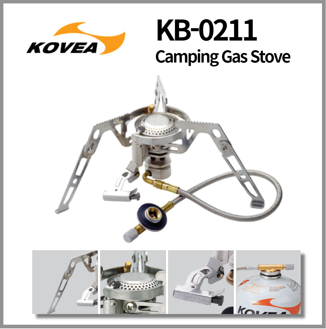 KOVEA Camp KB0211 Camp 4 Compact Camping Hiking Cooking Gas Hose Stove