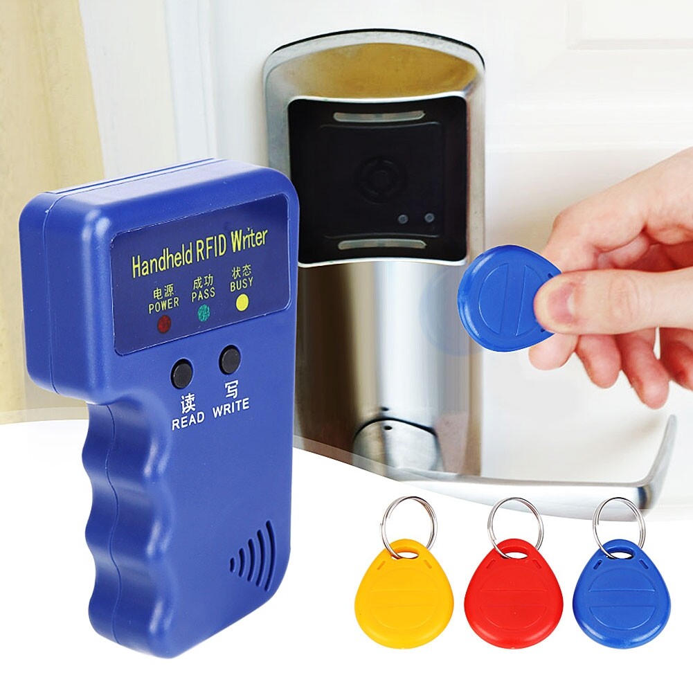 Handheld 125khz rfid duplicator copier writer programmer reader em4305 id cards