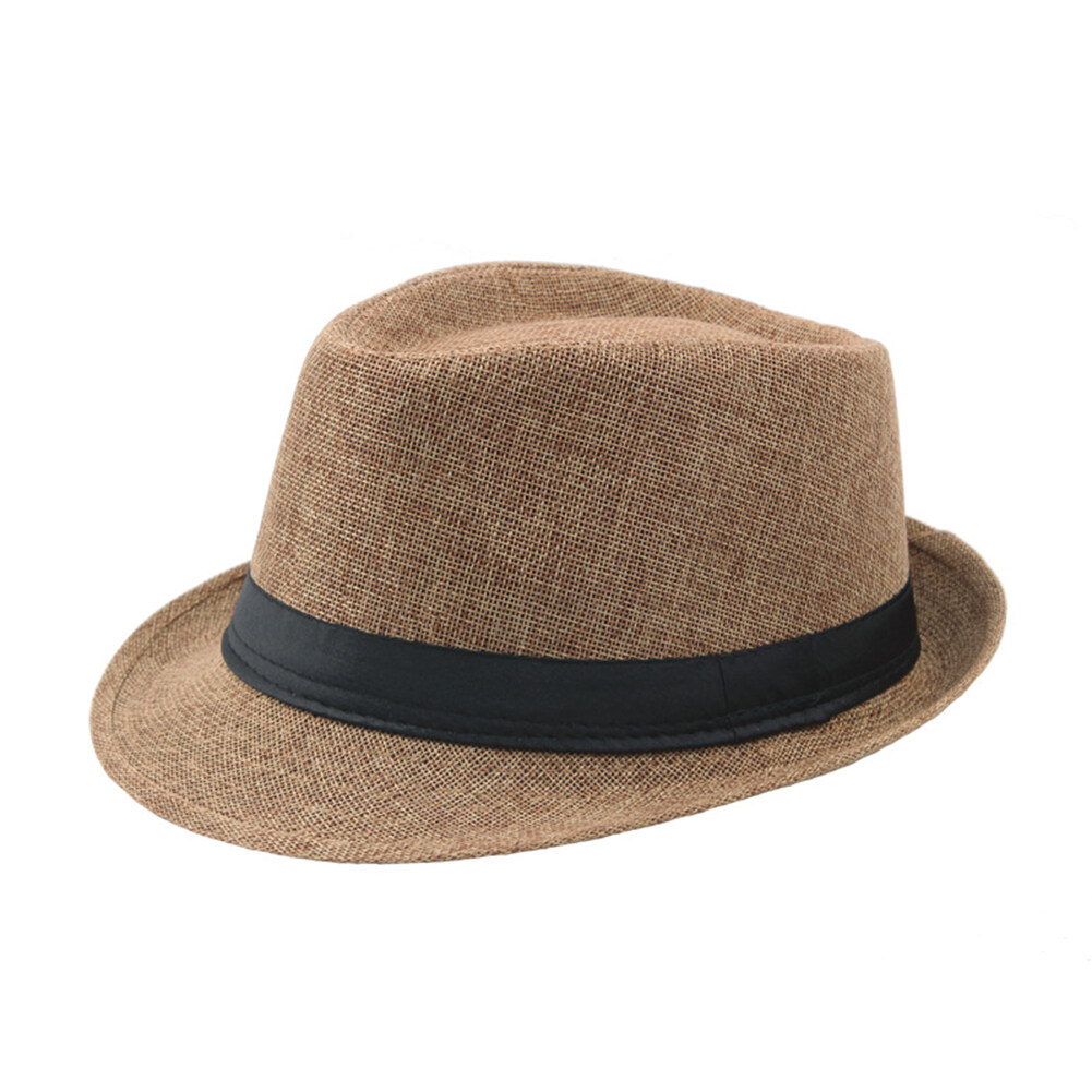 mens linen fedora