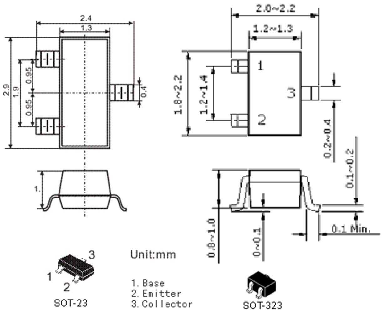 BC847C 1G NPN 0.1A 45V SOT-23 SMD transistor