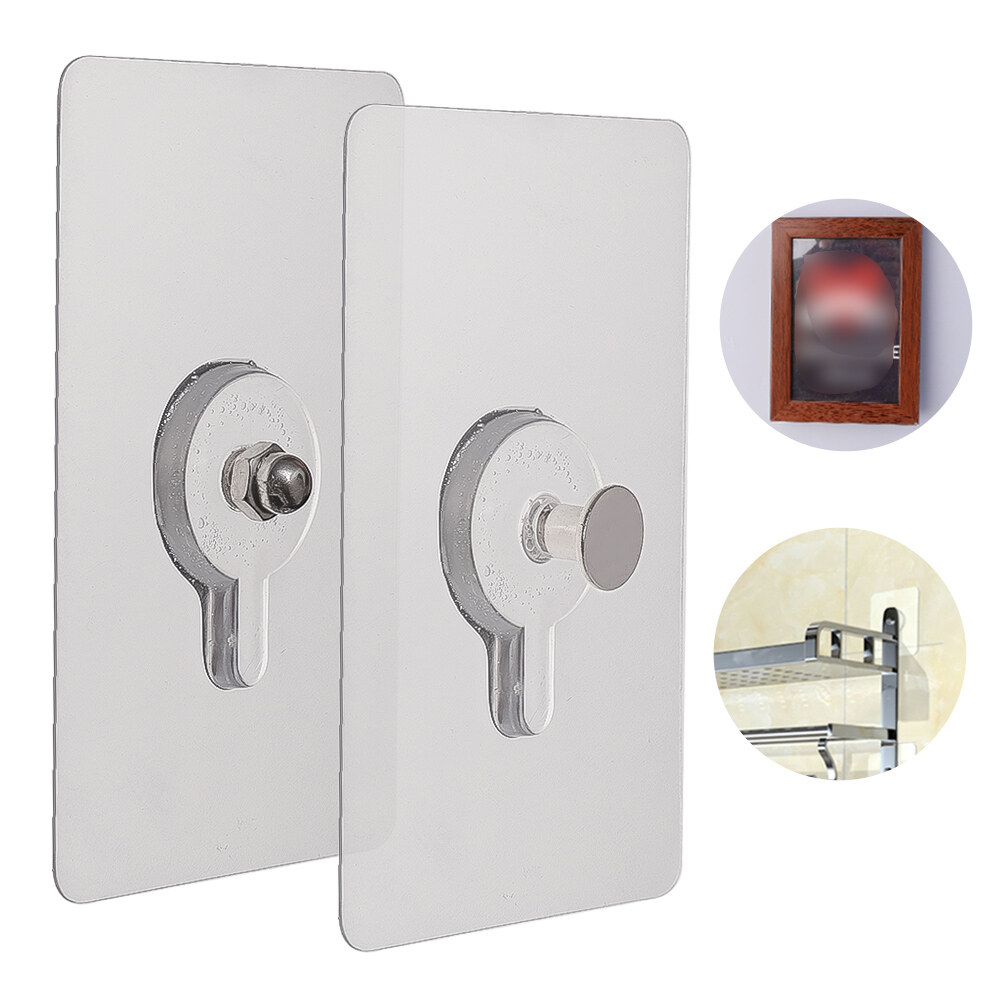 10PCS Transparent Seamless Hook Super Glue Wall-Mounted Self-Adhesive Door Hook Load-Bearing Kitchen Bathroom Waterproof Nail-Free Hook