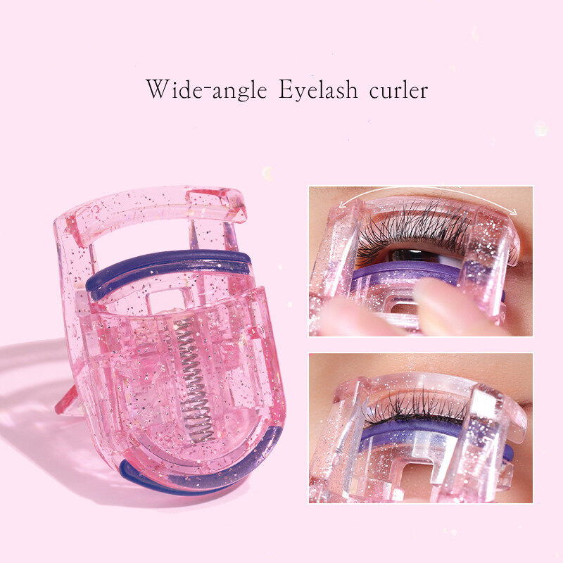 Portable Mini Eyelash Curler Glitter Pink Wide Angle Partial Beginner Eyelash Beauty Makeup Accessories