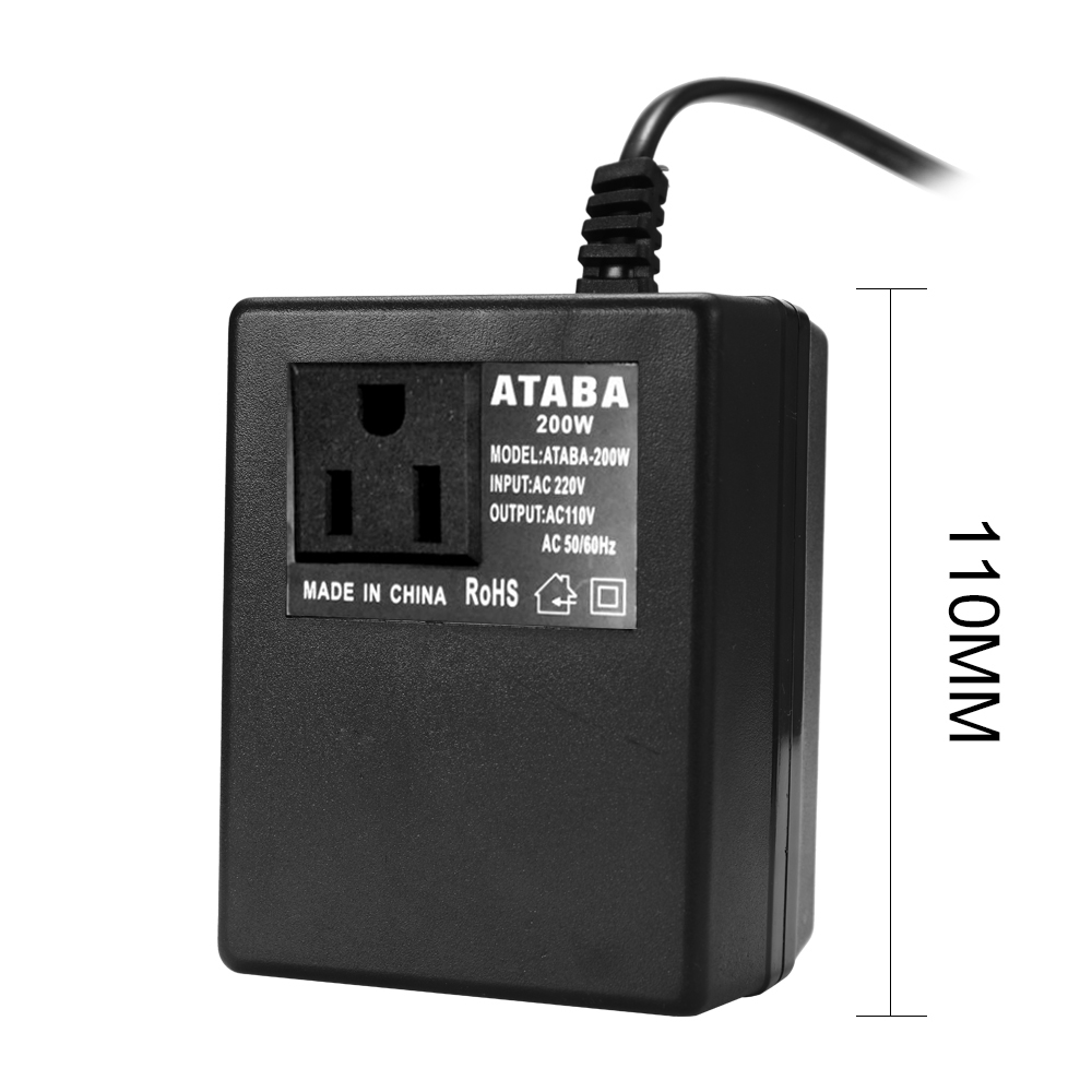 KKmoon Intelligent Efficient Household 200W AC 220V To 110V Step Down Transformer Voltage Converter Travel Power Adapter