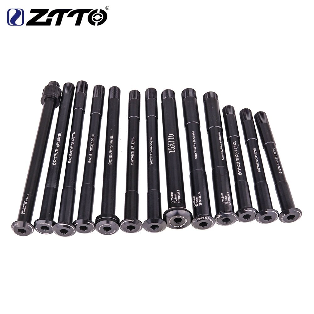 ZTTO MTB Thru axle Road Bike Shaft Front Rear hub Skewers 12mm 15mm Wheel Axis Hub Shaft 15x100 12x142 12x100 12x148 15x110