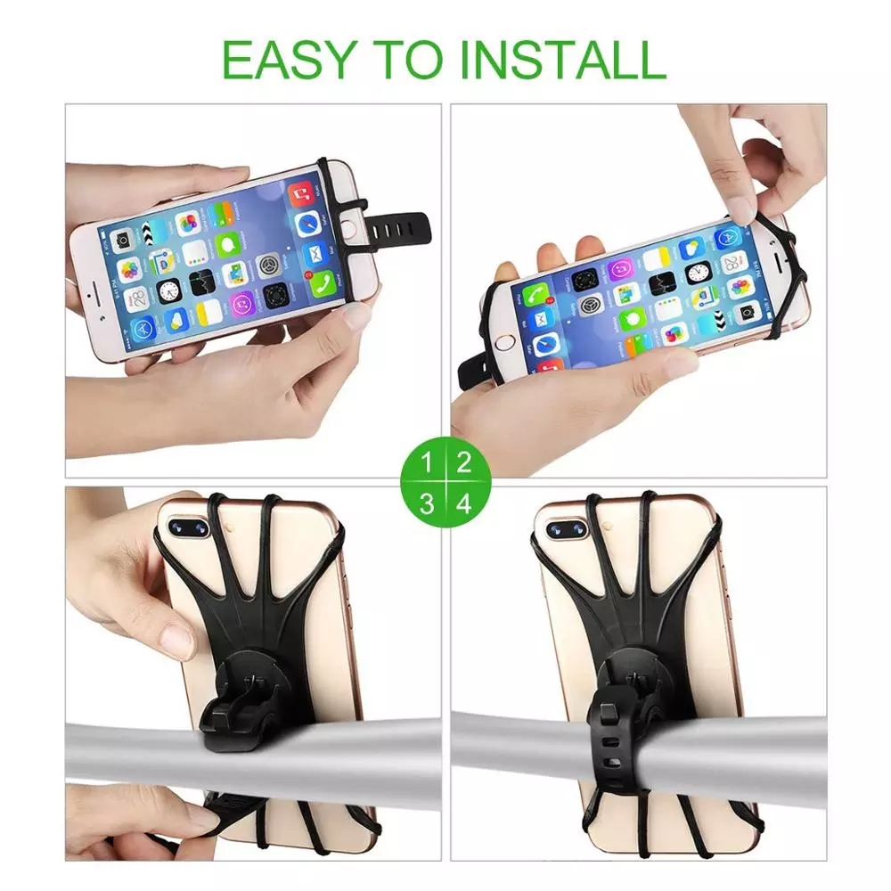 Universal Silicone Bicycle Mobile Phone Handlebar Stand Mount Holder