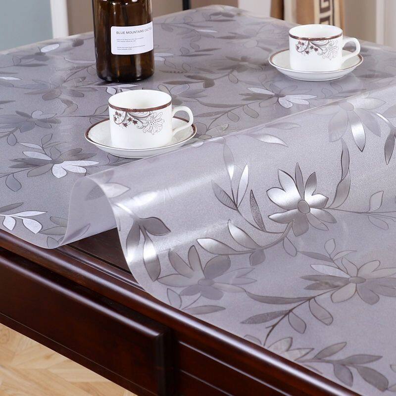 RBF329โปร่งใสกันน้ำ Tablecloth Oilproof และกันความร้อนพลาสติก PVC ตาราง