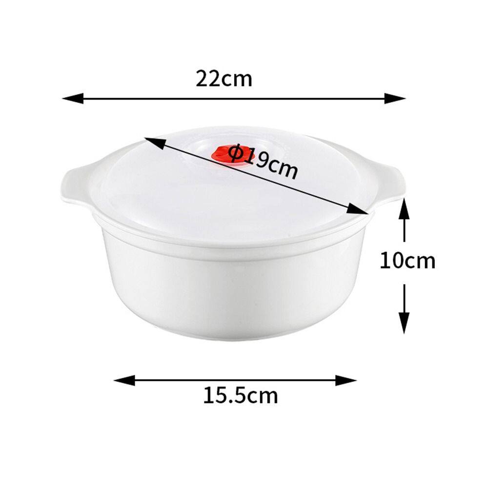 XUNJIE Food Grade Two Ear Soup Instant Noodles Plastic Steamed Bun Microwave Heating Box Fresh Keeping Box Lunch Box Steamer Box