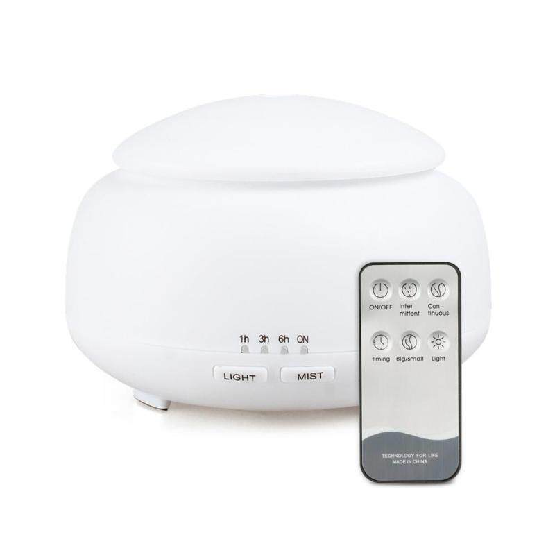 300ml Wood Grain Aroma Diffuser Ultrasonic Air Humidifier w/7-Color Light(White)-Remote Control UK Singapore