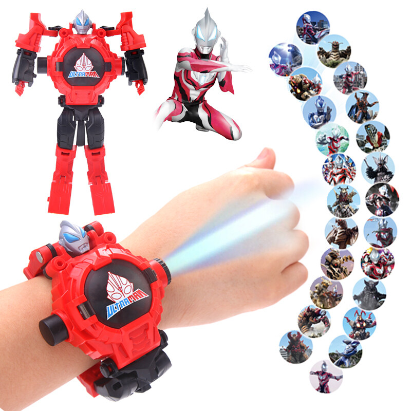 Ultraman Sailor deformation childrens electronic watch toy student projection cartoon transformation robot boy boy Malaysia