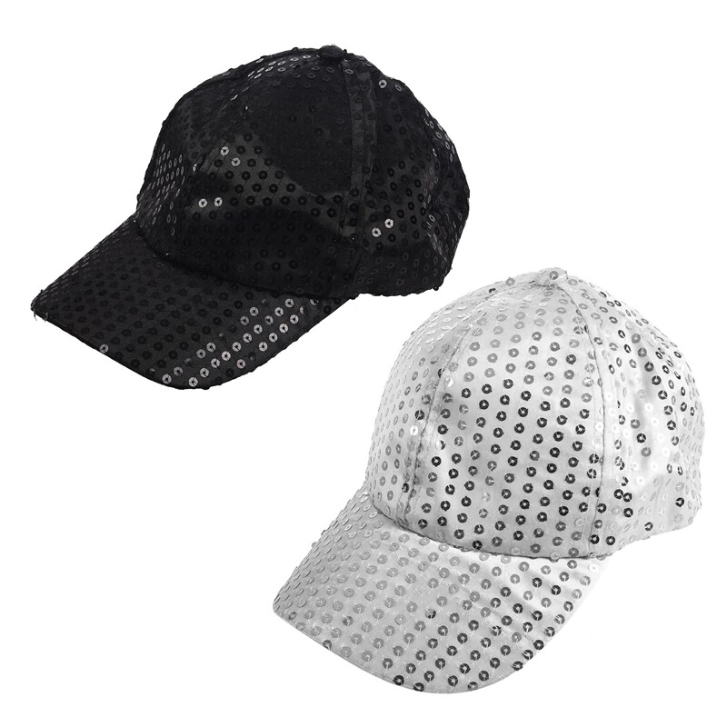 black sequin baseball cap
