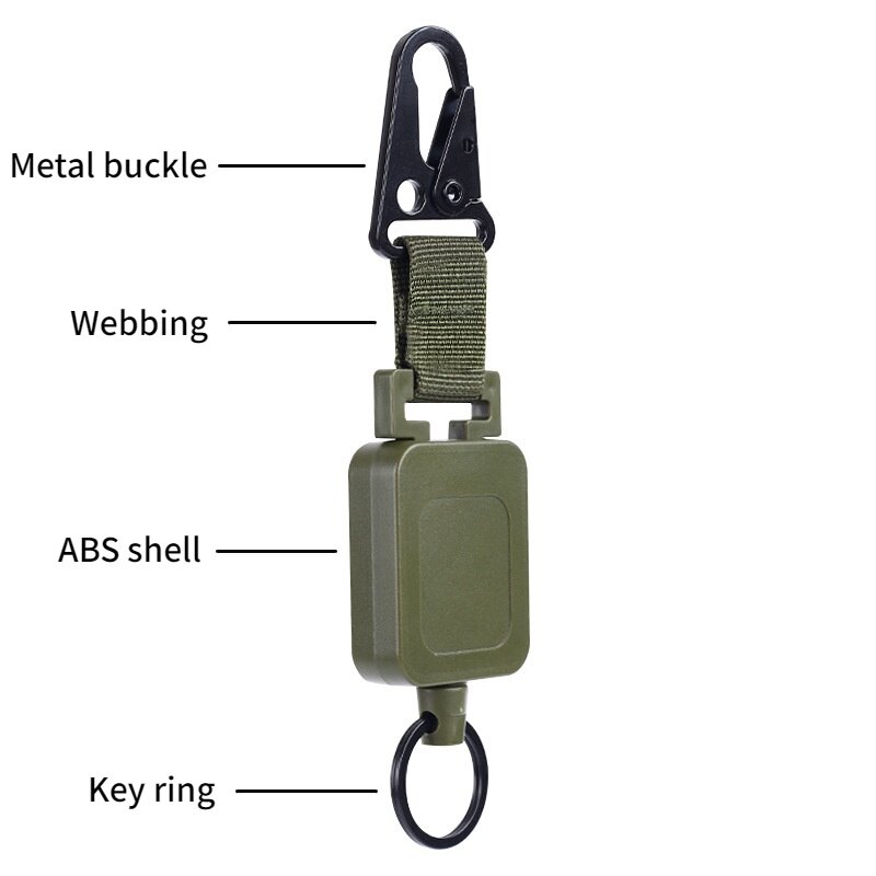 LUC High Quality Wire Keychain Holder Multipurpose Backpack Hook Retractable Badge Reel Outdoor Accessories