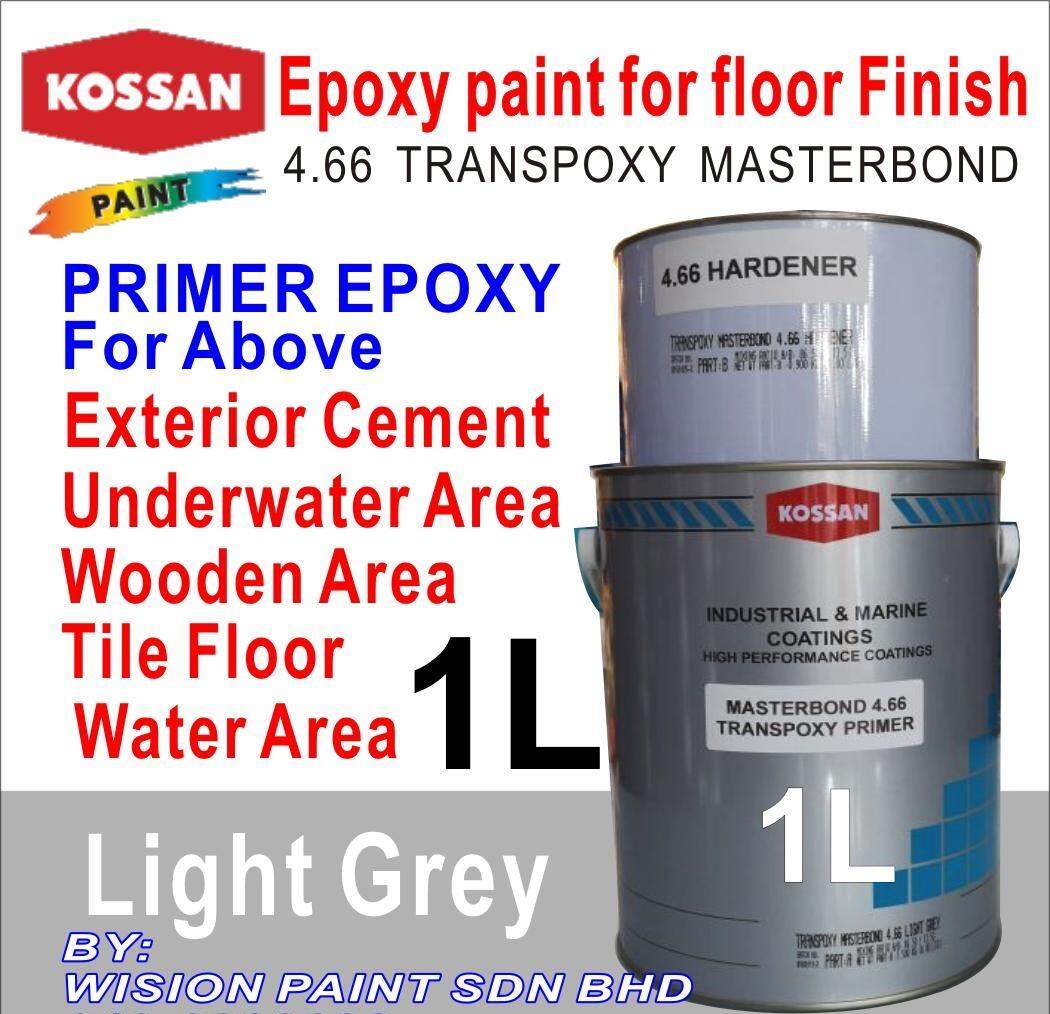 1L TRANSPOXY MASTERBOND 4.66 LIGHT GREY KOSSAN PAINT EPOXY PAINT PRIMER 466 WATERPROOFING