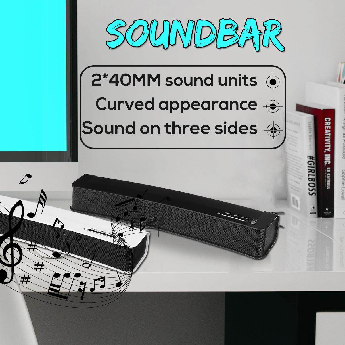 【Free Pengiriman + Flash Deal】portable Melengkung Bar Suara TV Soundbar Pengeras Suara USB Audio Stereo untuk PC Komputer