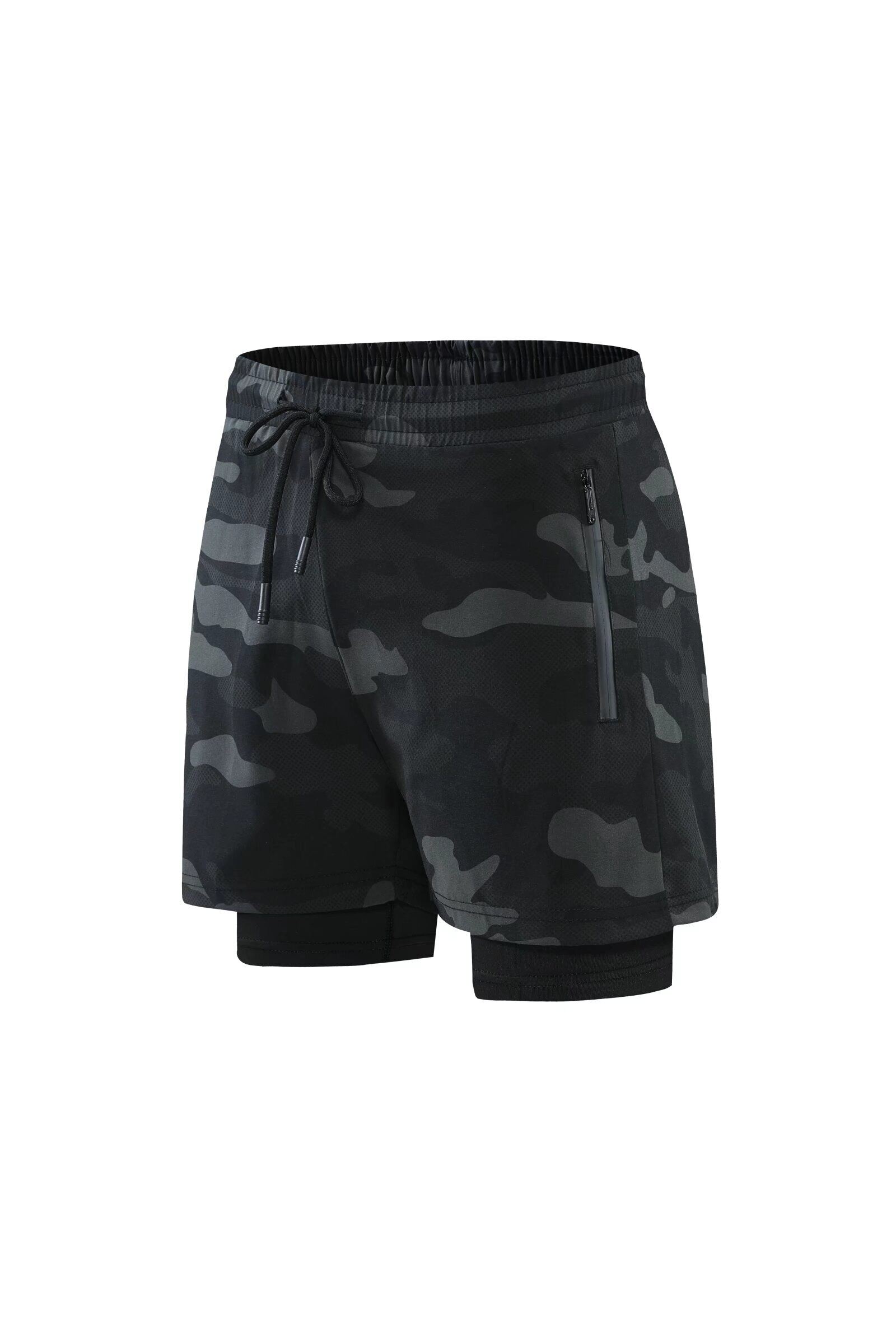 New2022 Men's 2-In-1 Running Shorts Quick Drying Breathable Active Training Exercise Jogging Cycling Shorts With Longer Liner
