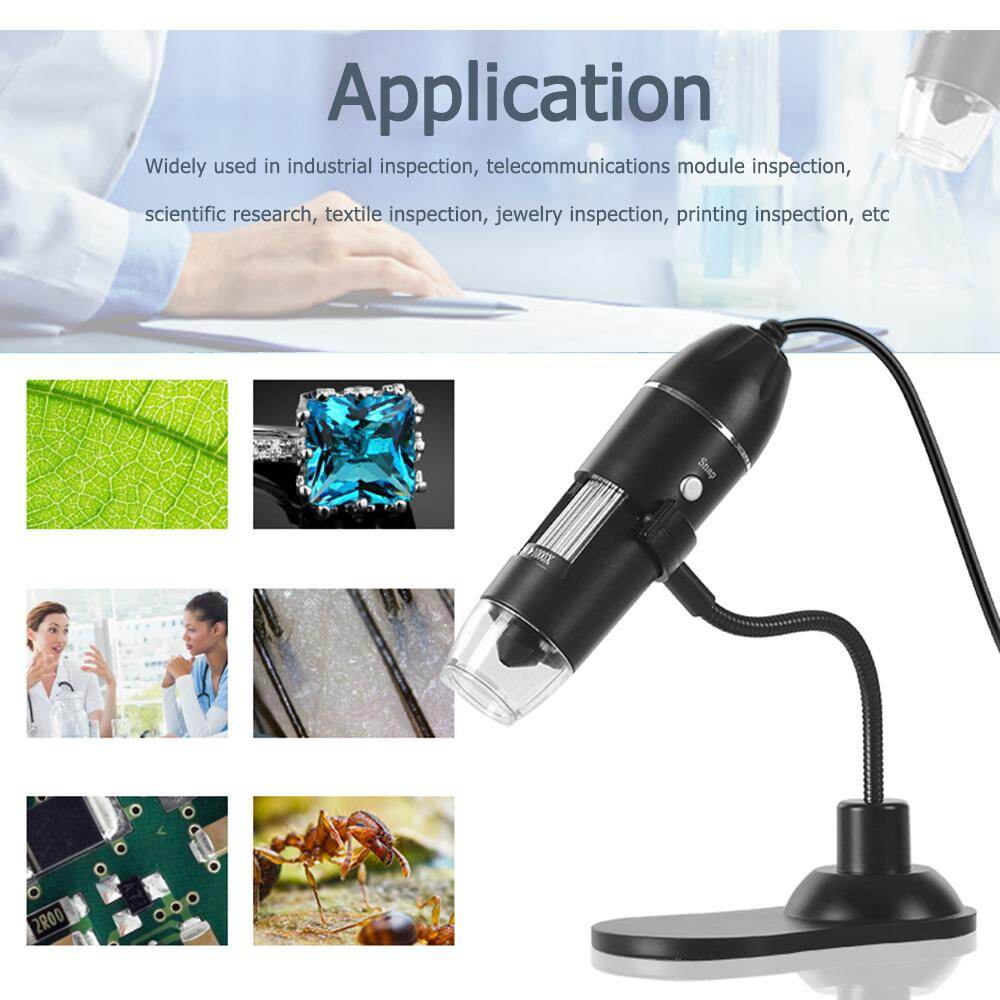 Kính Hiển Vi Kỹ Thuật Số KKmoon, Kính Lúp Có Đầu Cắm USB Và Máy Tính Để Bàn, Kính Lúp 8 Bóng LED, Camera 0,3MP, Độ Phóng Đại 1000 Lần